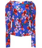 Saint Laurent Evora Silk Jacquard Blouse