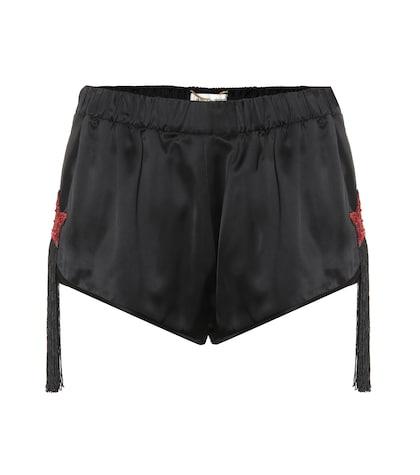 Saint Laurent Embellished Satin Shorts