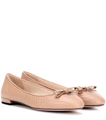 Prada Leather Ballerina Shoes