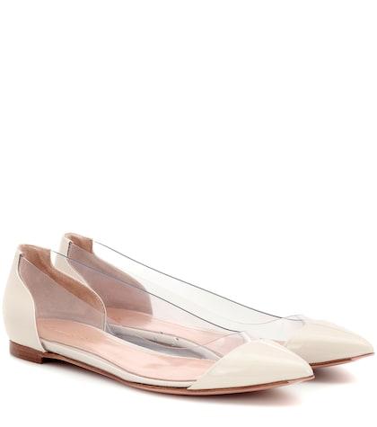 Gianvito Rossi Plexi Leather Ballet Flats