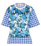 Marni Floral-printed And Gingham T-shirt