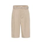The Row High-rise Cotton And Linen Shorts