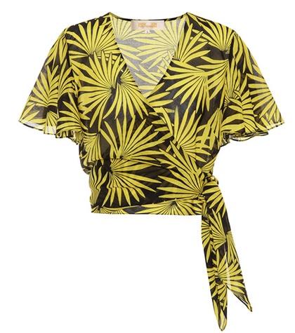 Diane Von Furstenberg Flutter Cotton And Silk Crop Top