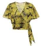 Diane Von Furstenberg Flutter Cotton And Silk Crop Top