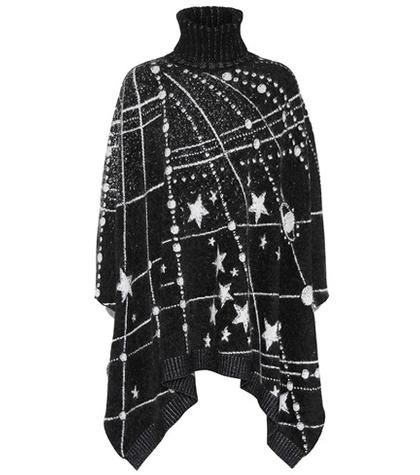 Saint Laurent Constellation Jacquard Poncho