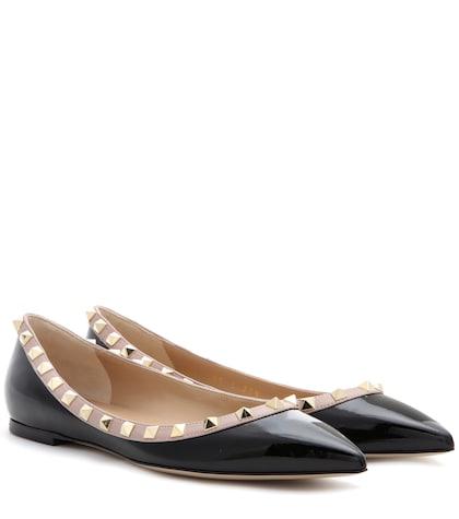 Valentino Garavani Valentino Garavani Rockstud Patent Leather Ballet Flats