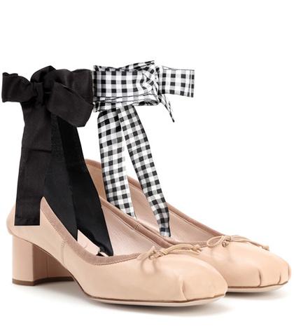 Miu Miu Leather Ballerina Pumps