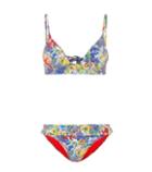 Prada Plunge Floral-printed Bikini Top