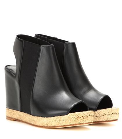 Balenciaga Rope Leather Peep-toe Wedges