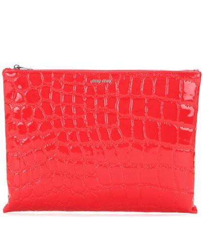 Miu Miu Eva Embossed Fabric Clutch
