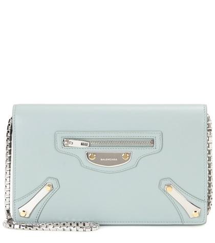 Balenciaga Metal Plate Leather Shoulder Bag