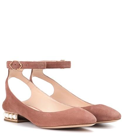Nicholas Kirkwood Lola Pearl Suede Ballerinas