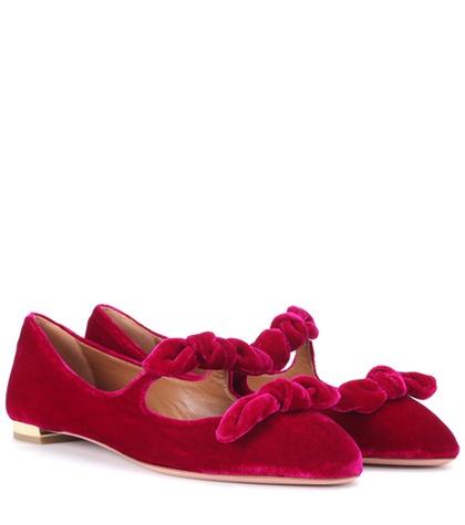 Aquazzura Velvet Ballerinas
