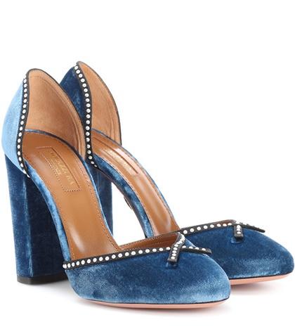 Aquazzura Lou Lou 105 Velvet Pumps