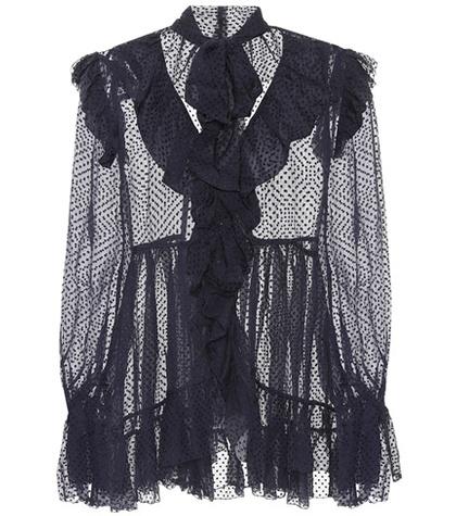 Zimmermann Frolly Ruffle Silk-blend Blouse