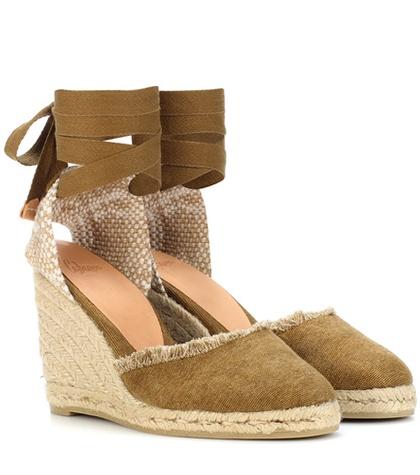 Castaer Ankle-tie Espadrille Wedges