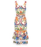 Dolce & Gabbana Printed Silk-blend Midi Dress