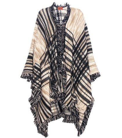 Stouls Check Fringed Wool And Mohair-blend Cape