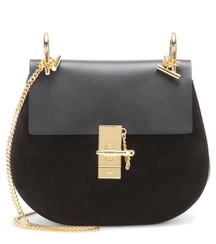 Chlo Drew Small Leather And Suede Shoulder Bag