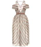 Marc Jacobs Striped Silk Midi Dress