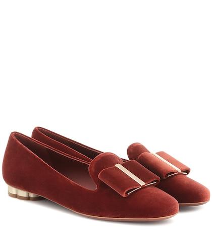 Salvatore Ferragamo Velvet Ballet Flats