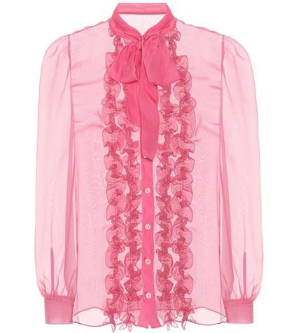 Dolce & Gabbana Silk Pussybow Blouse