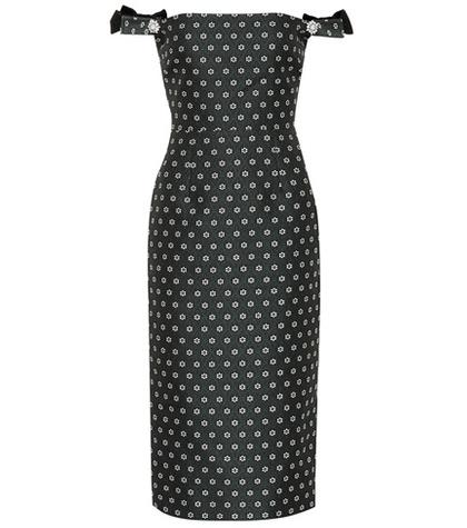 Alexachung Off-the-shoulder Floral Jacquard Dress