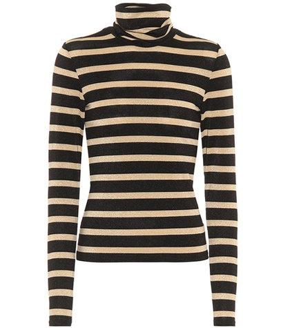 Veronica Beard Audrey Striped Turtleneck Top
