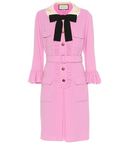 Gucci Belted Wool Crêpe Dress