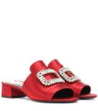 Loewe Slipper New Strass Crystal-embellished Satin Sandals