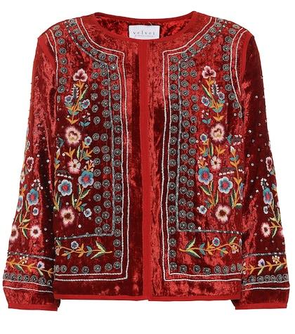 Velvet Nita Embellished Velvet Jacket
