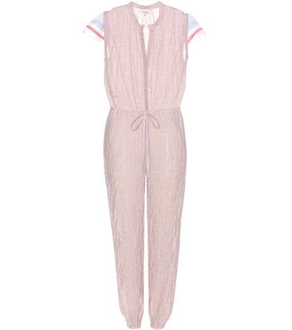 Adidas Originals Afia  Striped Cotton Jumpsuit