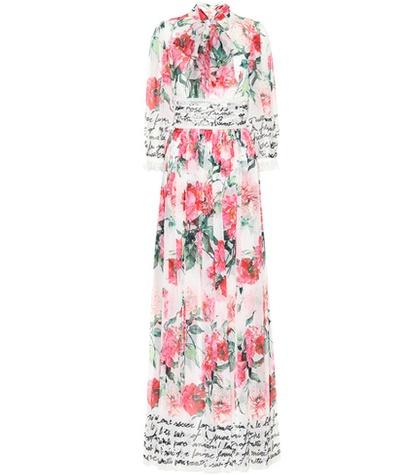 Roger Vivier Floral-printed Silk Gown