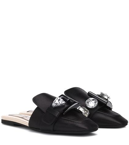 Etro Embellished Satin Slippers