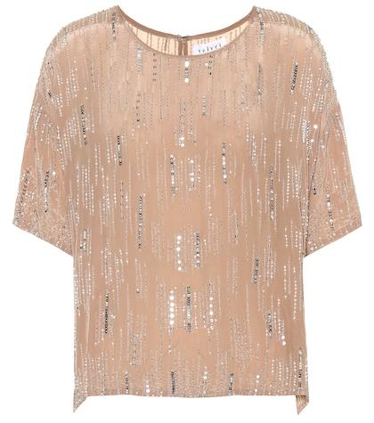 Velvet Brighton Sequinned Crêpe Top