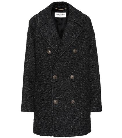 Saint Laurent Wool-blend Tweed Coat