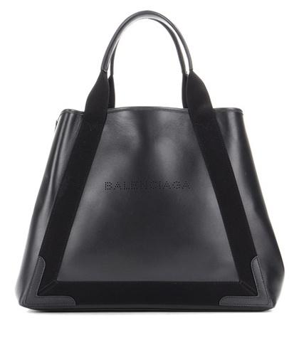 Balenciaga Navy Cabas M Leather Tote