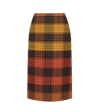 Bottega Veneta Plaid Wool Skirt
