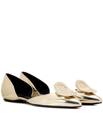 Roger Vivier Dorsay Sexy Choc Metalllic Leather Ballerinas