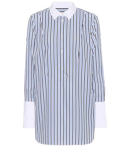 Equipment Striped Cotton Wide-cuff Shirt