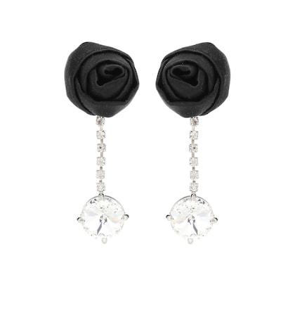 Miu Miu Silk And Crystal Clip-on Earrings