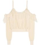 Philosophy Di Lorenzo Serafini Cold-shoulder Cotton-blend Top