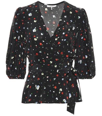 Ganni Nolana Floral Silk Top