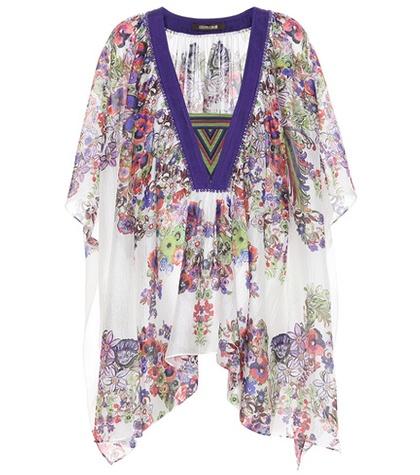 Roberto Cavalli Floral-printed Silk Top