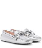Tory Burch Gommino Metallic Leather Loafers