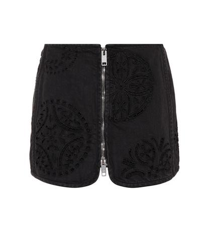 Isabel Marant Embroidered Denim Miniskirt