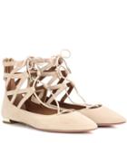 Oscar De La Renta Belgravia Flat Suede Ballerinas