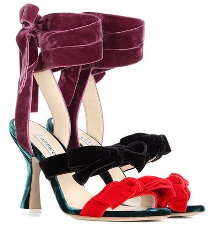 Attico Diletta Velvet Sandals