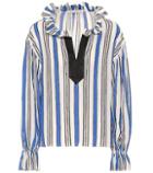 Philosophy Di Lorenzo Serafini Striped Cotton-blend Top