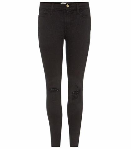 Frame Le Skinny De Jeanne Crop Distressed Jeans